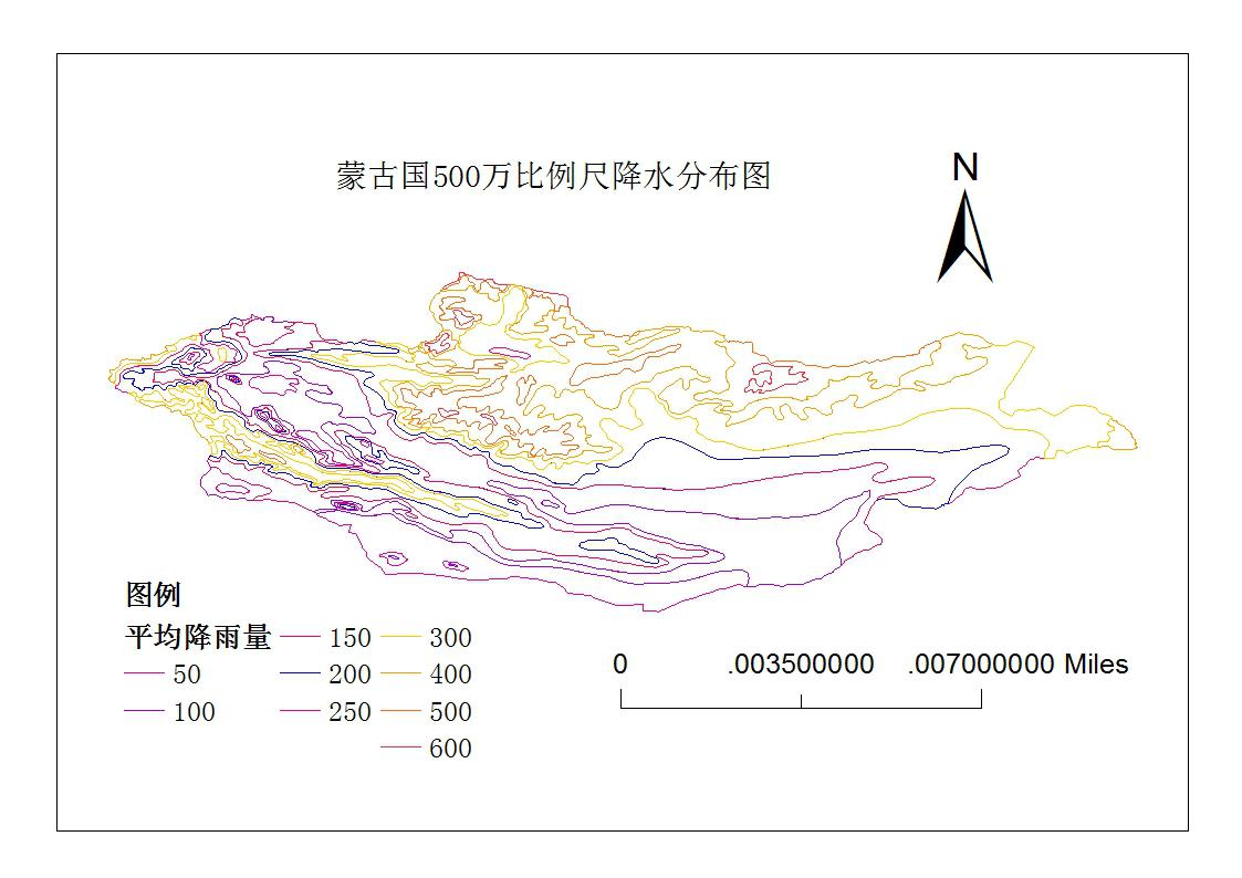 蒙古国500万比例尺降水分布图