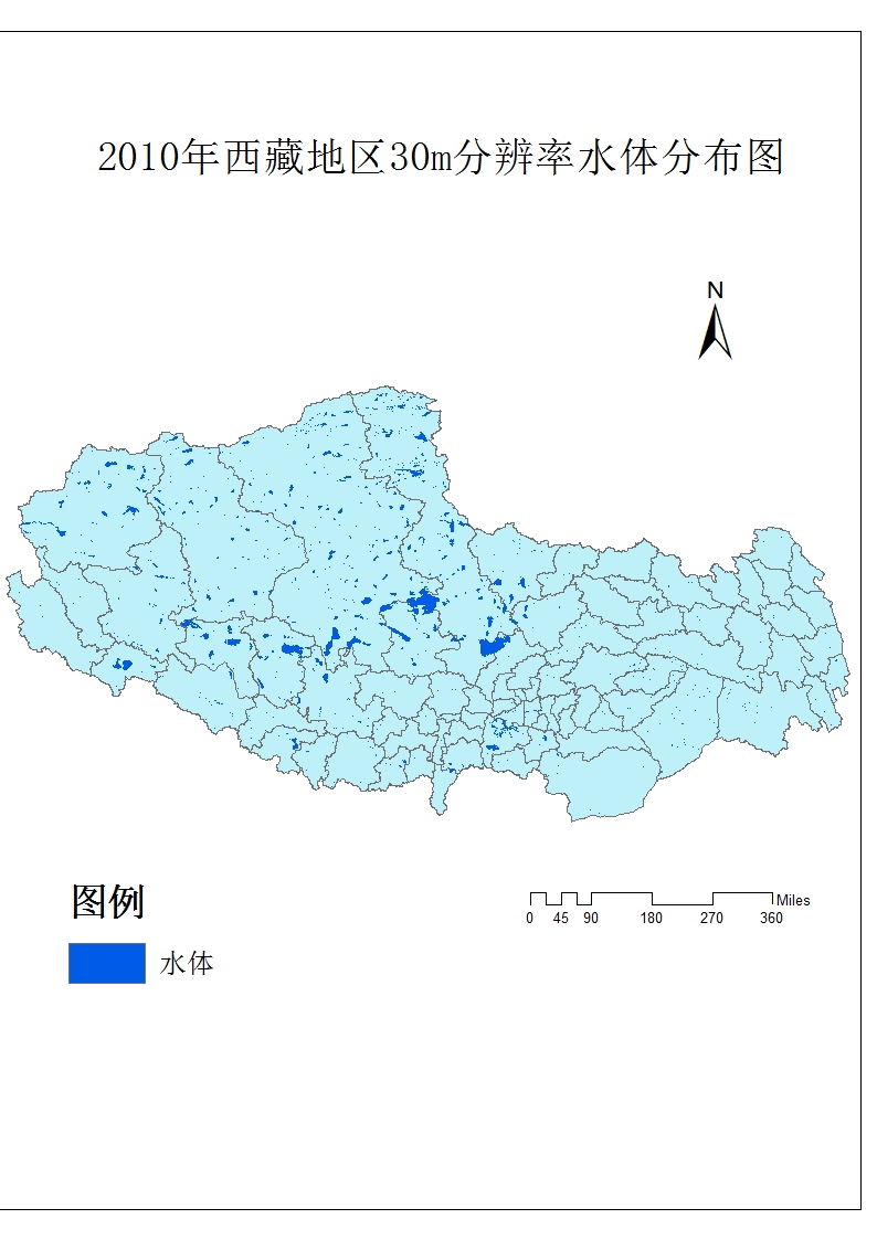 2010年西藏自治区30m分辨率水体分布数据集