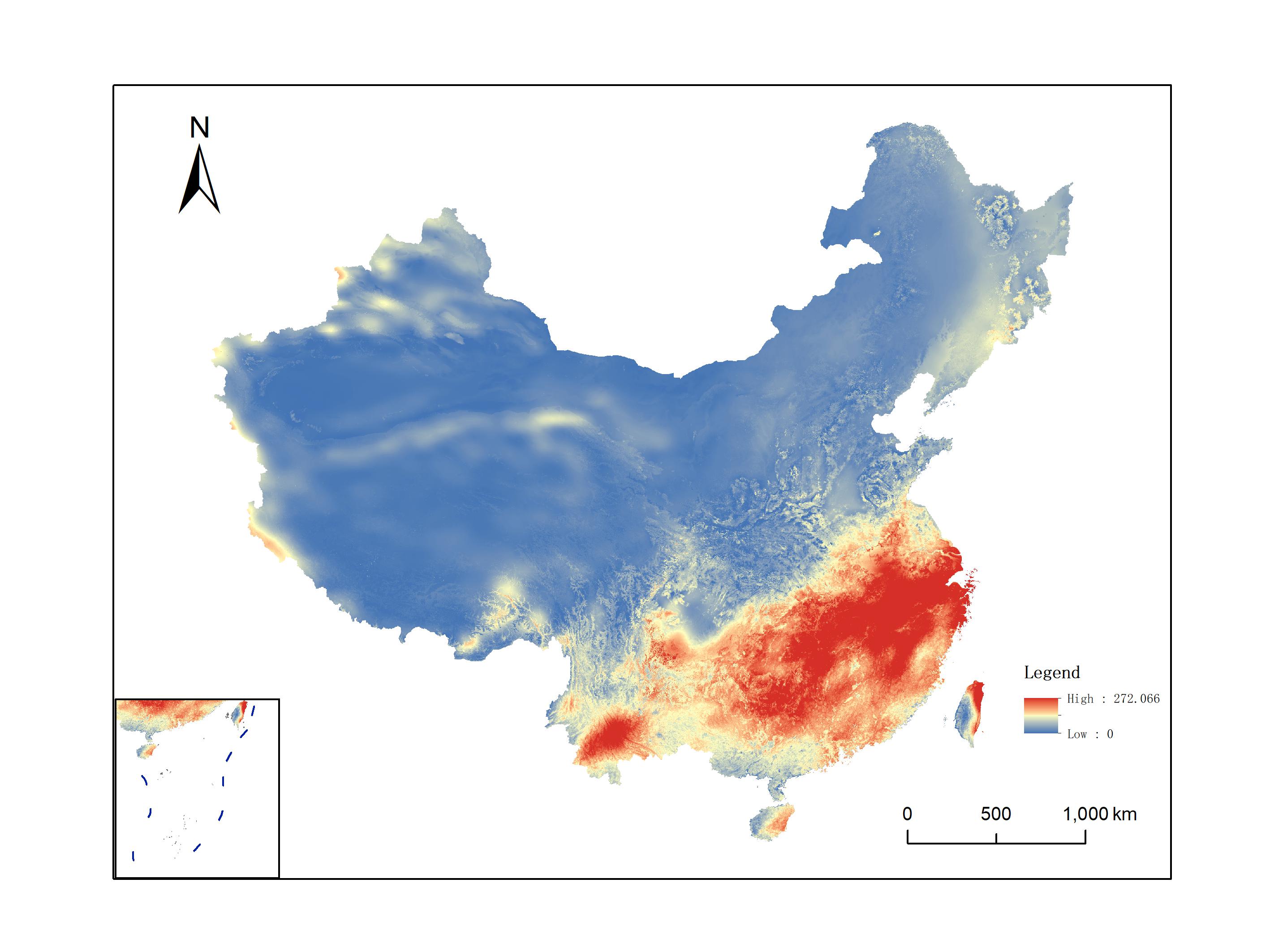 中国1km格网月平均降水数据集_2000_2010年